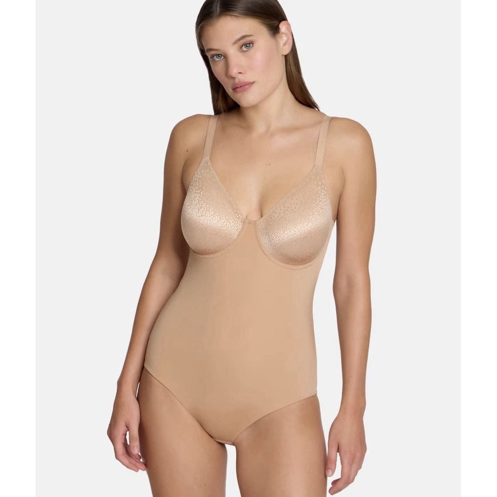 WACOAL 801303 BACK APPEAL UNDERWIRE FIRM CONTROL SHAPING BODYSUIT 38D $125 MSRP